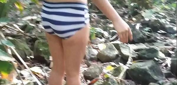  HD Step Sister goes on beach jungle trek and gets facial